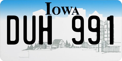 IA license plate DUH991