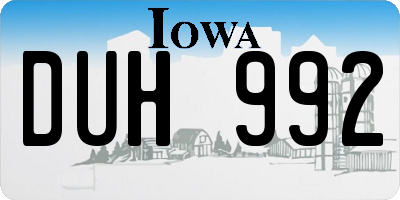 IA license plate DUH992