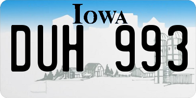 IA license plate DUH993