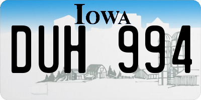 IA license plate DUH994