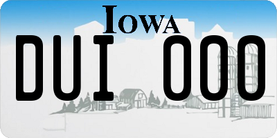 IA license plate DUI000