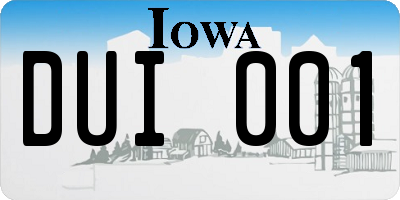 IA license plate DUI001