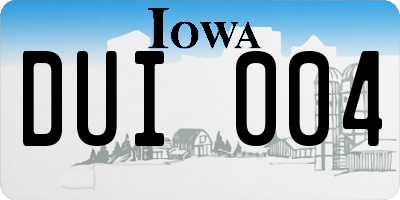 IA license plate DUI004