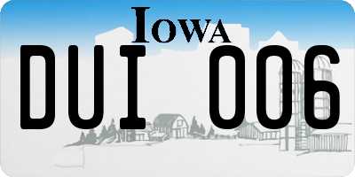 IA license plate DUI006