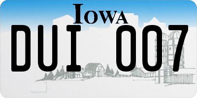 IA license plate DUI007