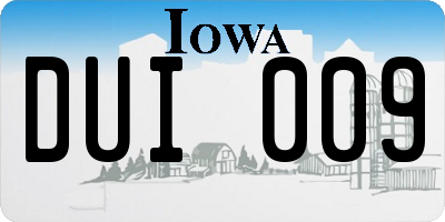 IA license plate DUI009