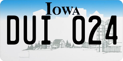 IA license plate DUI024