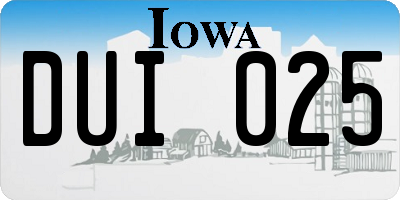 IA license plate DUI025