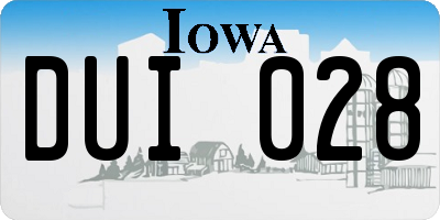 IA license plate DUI028