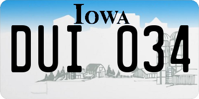 IA license plate DUI034
