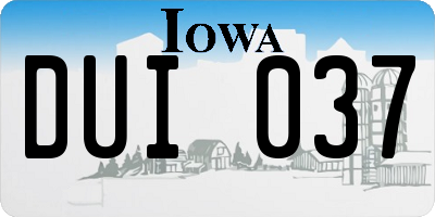 IA license plate DUI037
