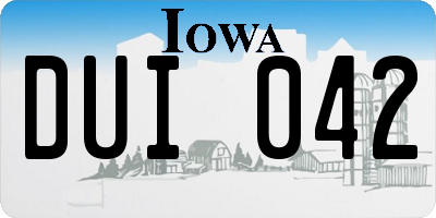 IA license plate DUI042