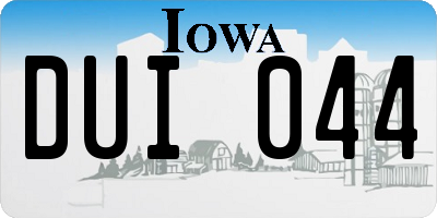 IA license plate DUI044