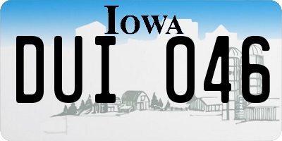 IA license plate DUI046
