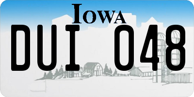 IA license plate DUI048