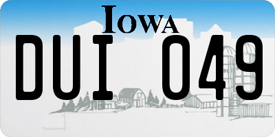 IA license plate DUI049