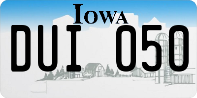 IA license plate DUI050
