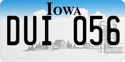 IA license plate DUI056