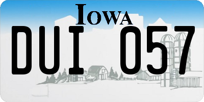 IA license plate DUI057