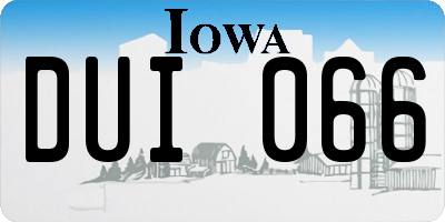IA license plate DUI066