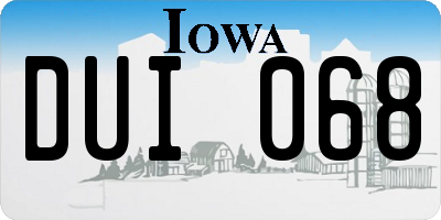 IA license plate DUI068
