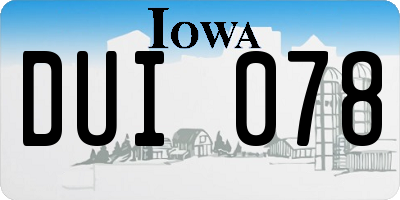 IA license plate DUI078