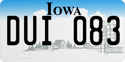 IA license plate DUI083