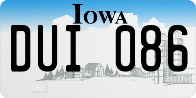 IA license plate DUI086