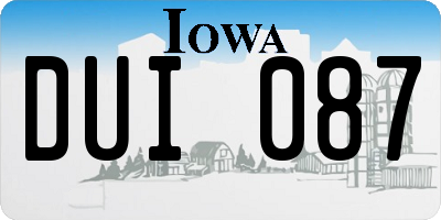 IA license plate DUI087