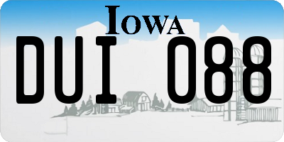 IA license plate DUI088