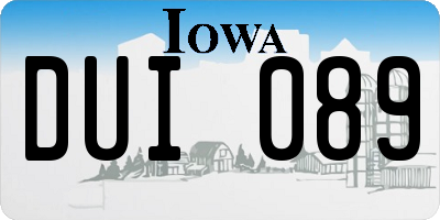 IA license plate DUI089