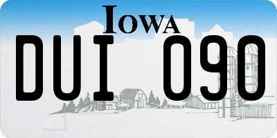 IA license plate DUI090
