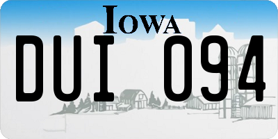 IA license plate DUI094