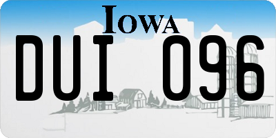 IA license plate DUI096
