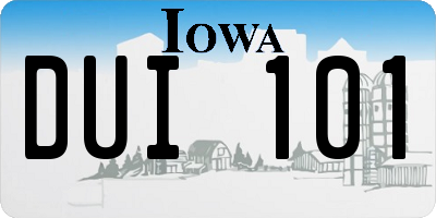 IA license plate DUI101