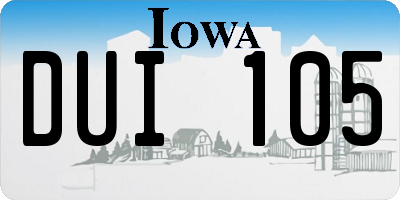 IA license plate DUI105