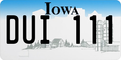 IA license plate DUI111