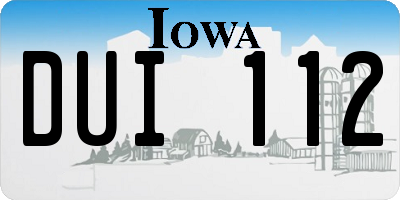 IA license plate DUI112