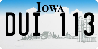 IA license plate DUI113
