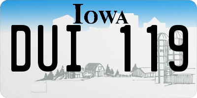 IA license plate DUI119