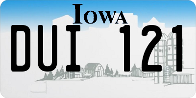 IA license plate DUI121