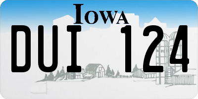 IA license plate DUI124