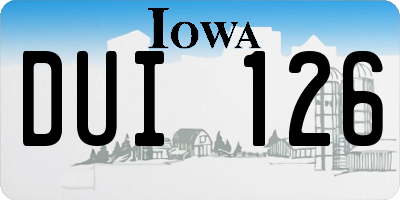 IA license plate DUI126