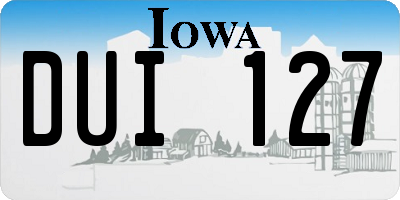 IA license plate DUI127