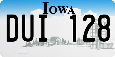IA license plate DUI128