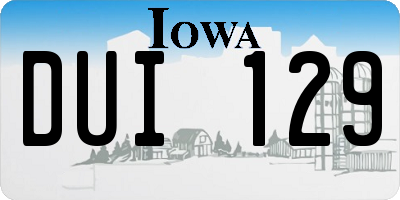 IA license plate DUI129