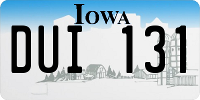IA license plate DUI131