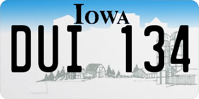 IA license plate DUI134