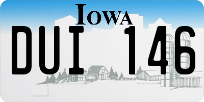 IA license plate DUI146
