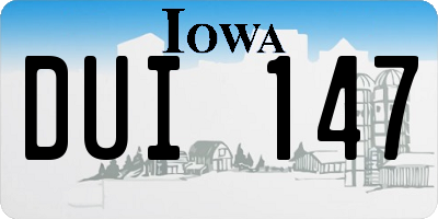 IA license plate DUI147